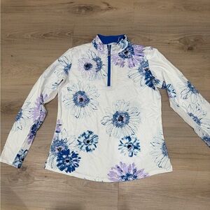 Floral Long Sleeve Top - Blue and Purple